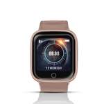 Syska SW100 IP68 Water Resistant Smartwatch (Rose Gold Strap, Free Size)
